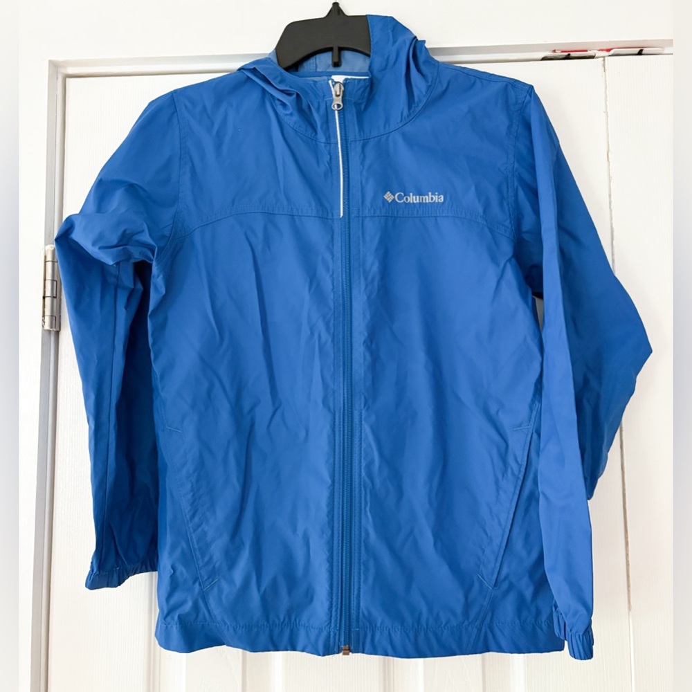 Columbia Kids Bright Blue Raincoat Size Medium‎ 10/12 EUC Unused